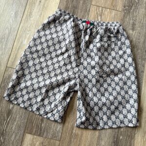 Source unknown Monogram Shorts - Black and Gray elastic waist. Size XXL